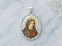 Stříbrný přívěsek - Madonka rytá