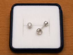 Zlaté náušnice na šroubek - kámen 3mm