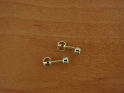 Zlaté náušnice na šroubek - kámen 3mm