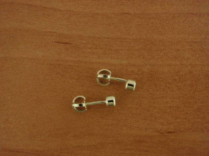 Zlaté náušnice na šroubek - kámen 3mm