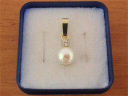 Zlaté náušnice na patent - perly bílé se zirkony