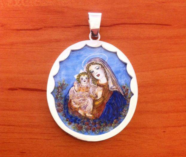 Stříbrný přívěsek - Madonka velká