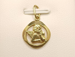 Zlatý přívěsek - Andělíček v rámečku