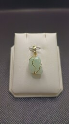 Zlatý přívěsek s polodrahokamem - Avanturin - klec