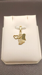 Zlatý přívěsek - Anděl se zirkony