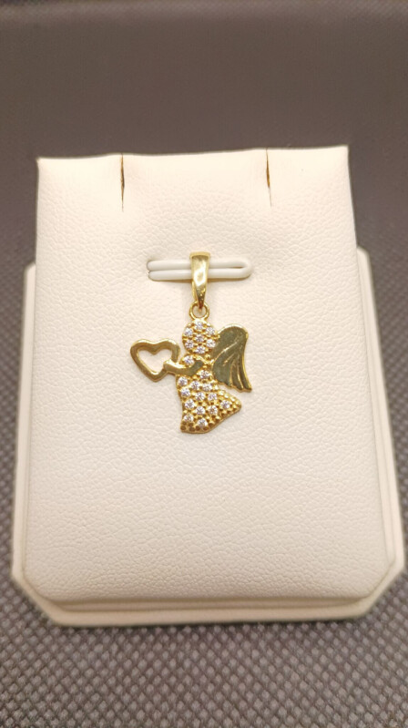 Zlatý přívěsek - Anděl se zirkony