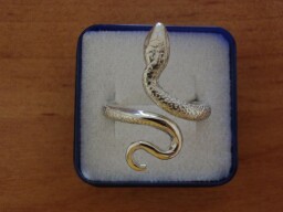 Stříbrný prsten - had velký