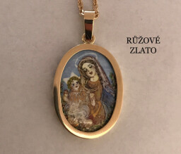 Zlatý přívěsek - Madonka velká hladká