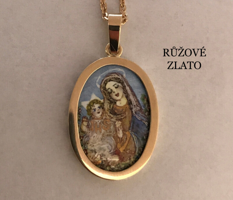 Zlatý přívěsek - Madonka velká hladká