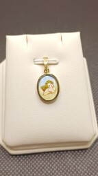 Zlatý přívěsek - Andělíček smaltovaný 