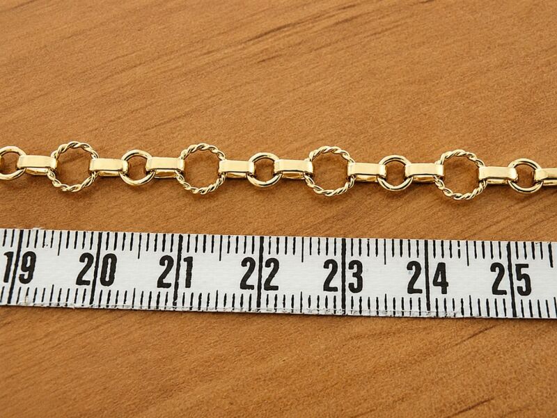 Zlatý náramek na přívěsky - ozdobný