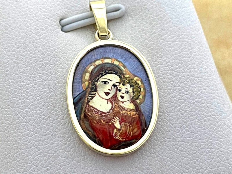 Zlatý přívěsek - Madonka střední hladká