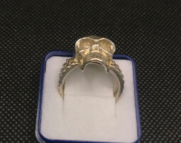 Pánský stříbrný prsten - lebka