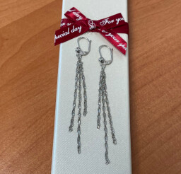 Stříbrné visací řetízkové náušnice 