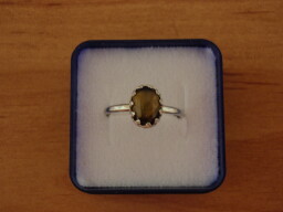 Stříbrný prsten s polodrahokamem - ovál