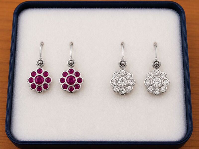 Zlaté dětské náušnice - kytičky