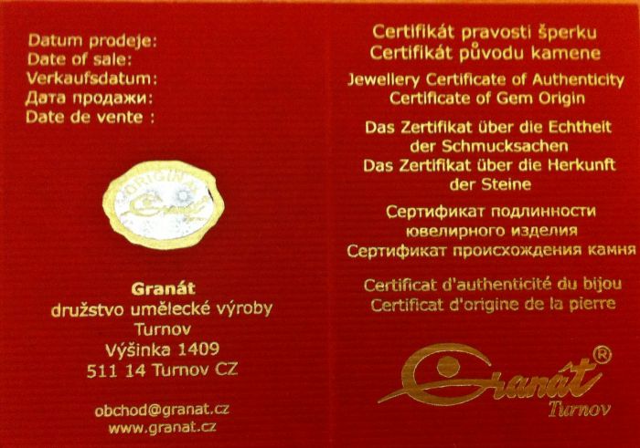 Stříbrný přívěsek s českými granáty - Podkova