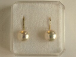 Zlaté náušnice na patent - perly 8mm