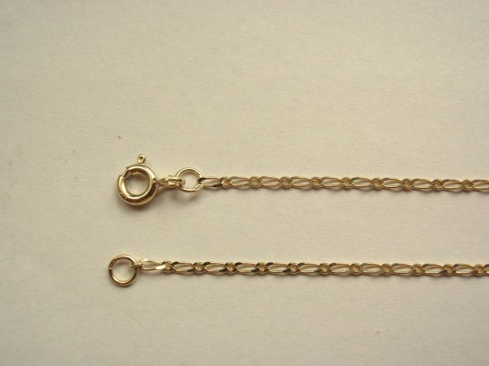 Zlatý dětský řetízek - figaro 1+1 "0,4"