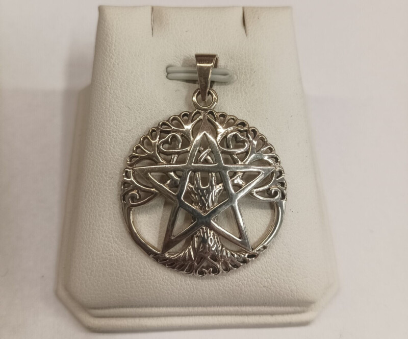 Stříbrný přívěsek strom života s pentagramem