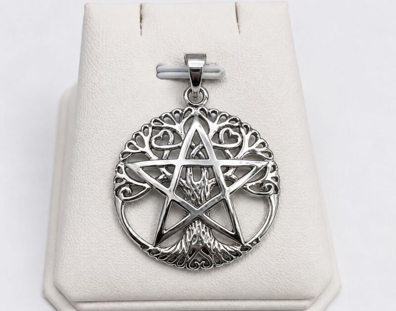 Stříbrný přívěsek strom života s pentagramem