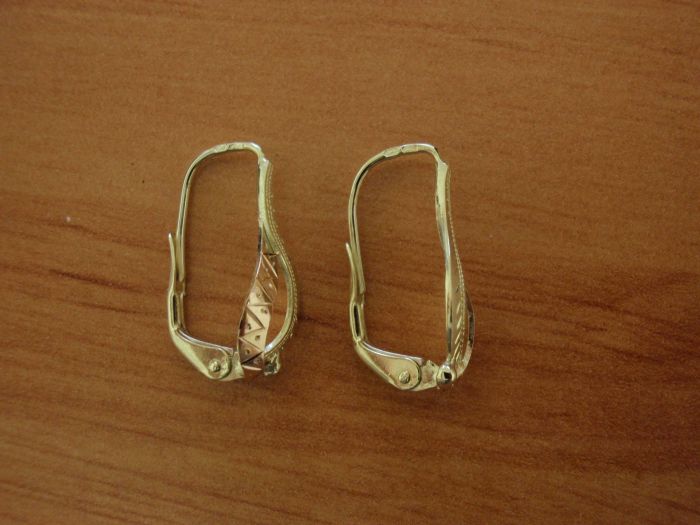 Zlaté náušnice na patent - celozlaté