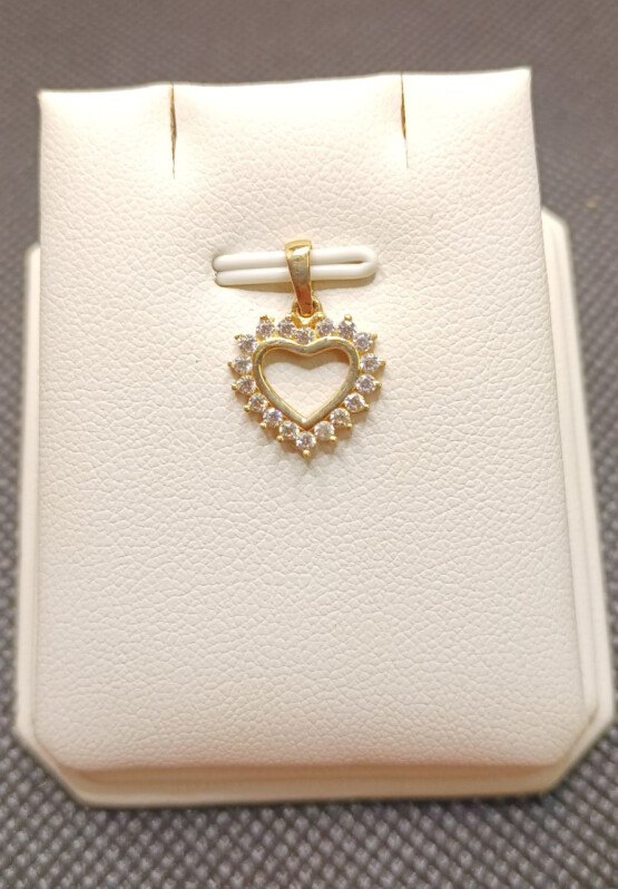 Přívěsek srdce se zirkony (CZ)