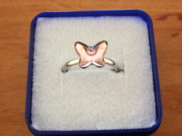 Stříbrný dětský prsten Swarovski - motýl