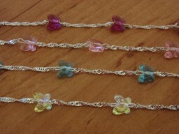 Stříbrné dětské náramky s motýlky Swarovski