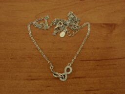Stříbrný náhrdelník - nekonečno s lístkem