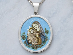 Stříbrný přívěsek - Madonka velká