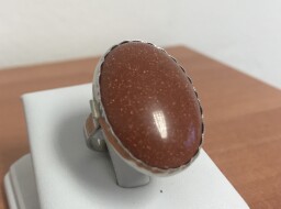 Stříbrný prsten s polodrahokamem - avanturin