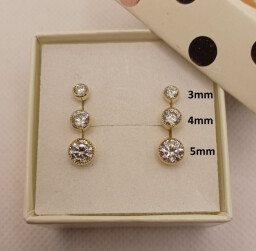Zlatá náušnice na šroubek - zirkon 4mm - 1KUS