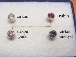 Zlatá náušnice na šroubek - zirkon 4mm - 1KUS