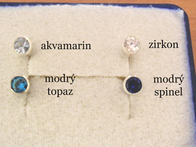 Zlatá náušnice na šroubek - zirkon 4mm - 1kus